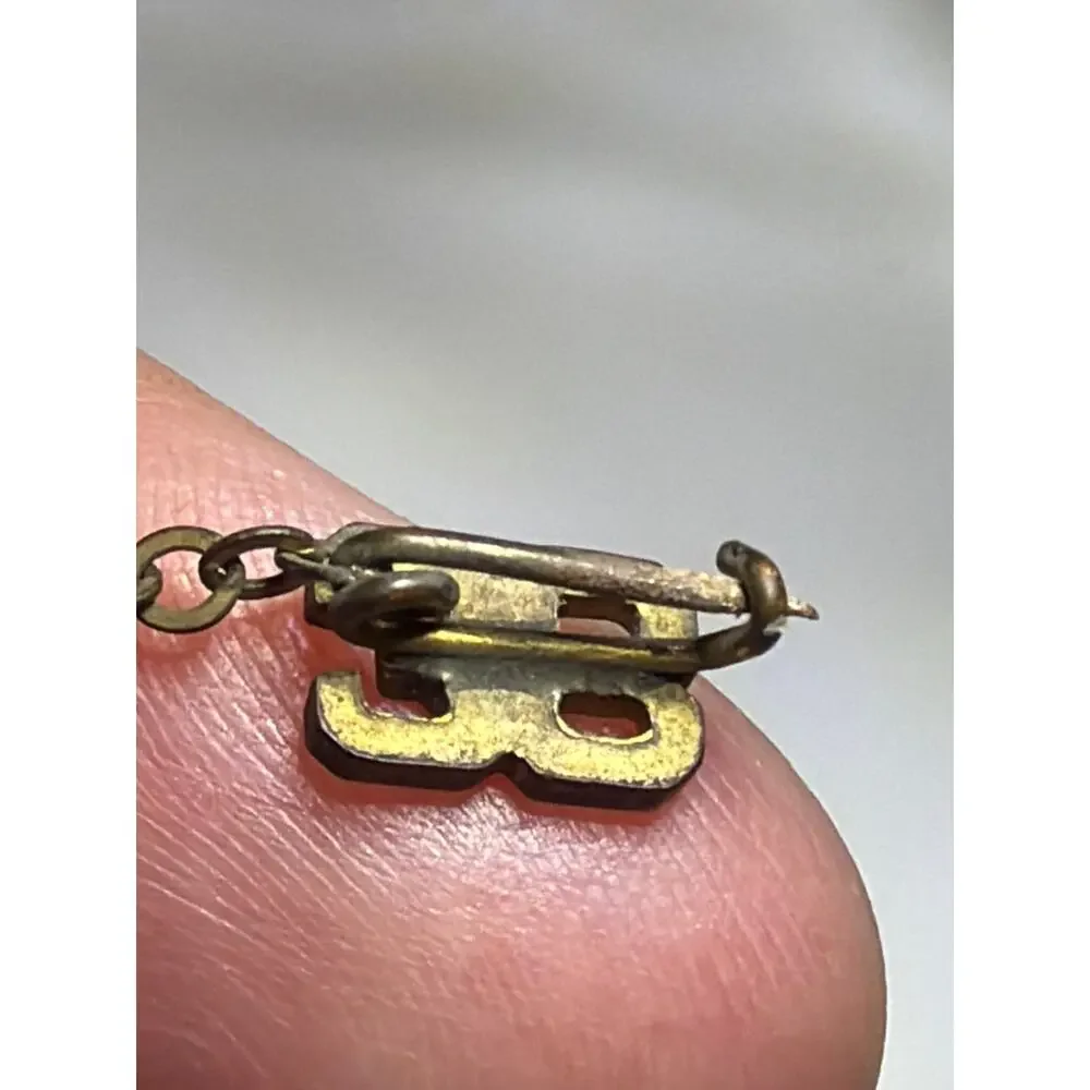 Vintage Atlantic City Convention Hall 36 Year Service Chain Lapel Pin Gold Tone